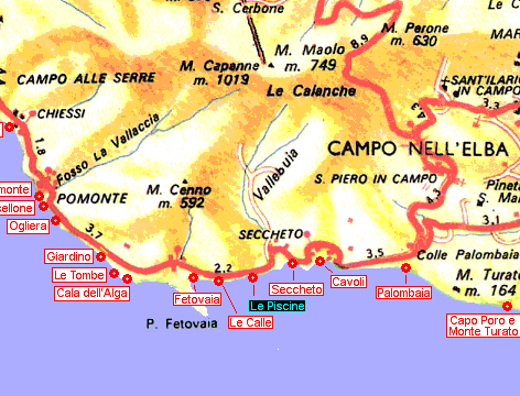 Elbaexplorer Scogliere Le Piscine Cartina Mappa Le